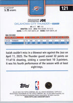 2025-26 Topps #121 Isaiah Joe Oklahoma City Thunder