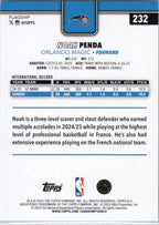 2025-26 Topps #232 Noah Penda Orlando Magic