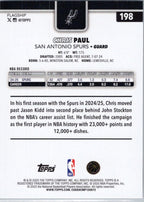 2025-26 Topps #198 Chris Paul San Antonio Spurs