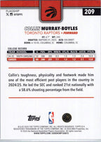 2025-26 Topps #209 Collin Murray-Boyles Toronto Raptors