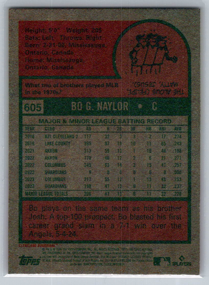 2024 Topps Heritage #605 Bo Naylor Cleveland Guardians