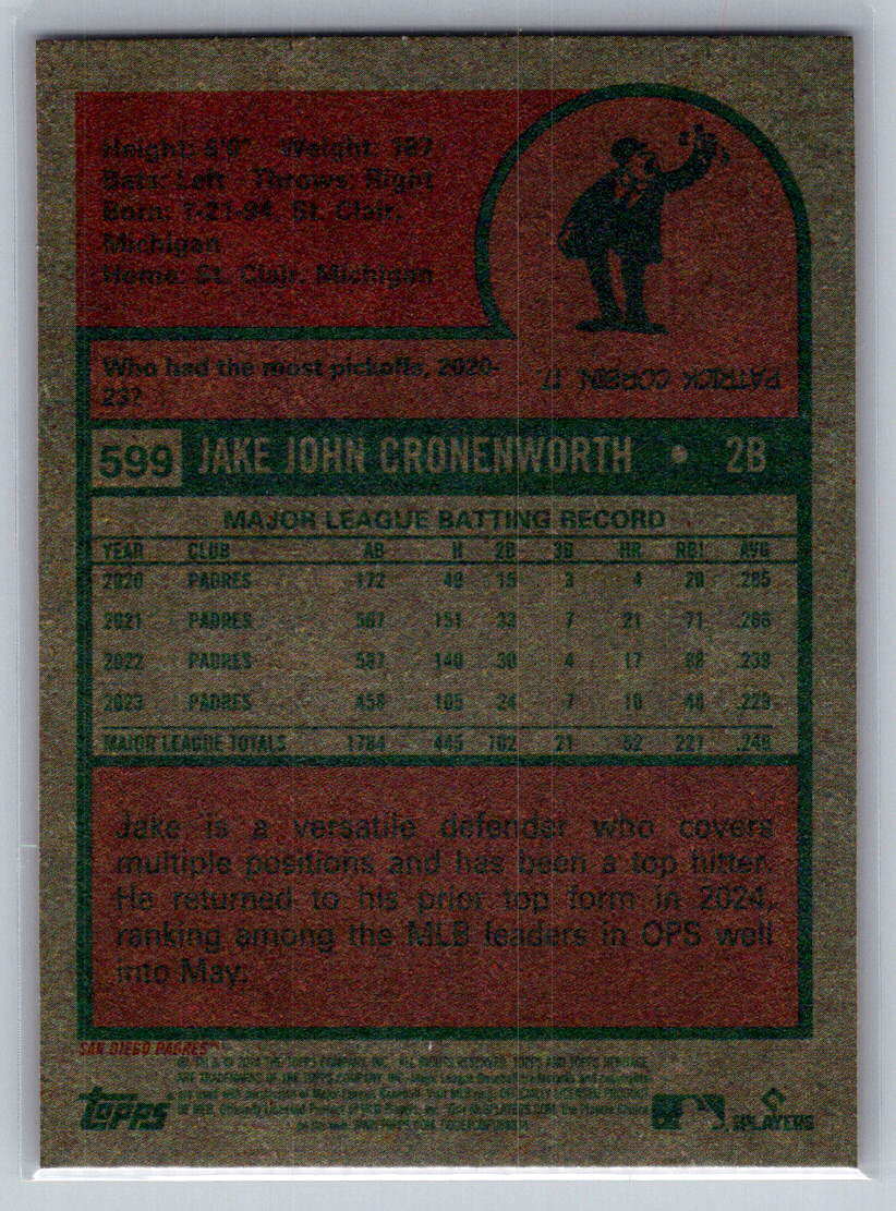 2024 Topps Heritage #599 Jake Cronenworth San Diego Padres