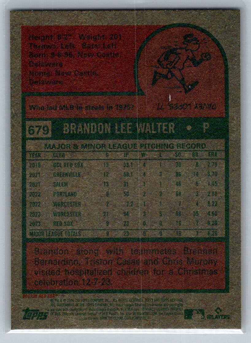 2024 Topps Heritage #679 Brandon Walter Boston Red Sox