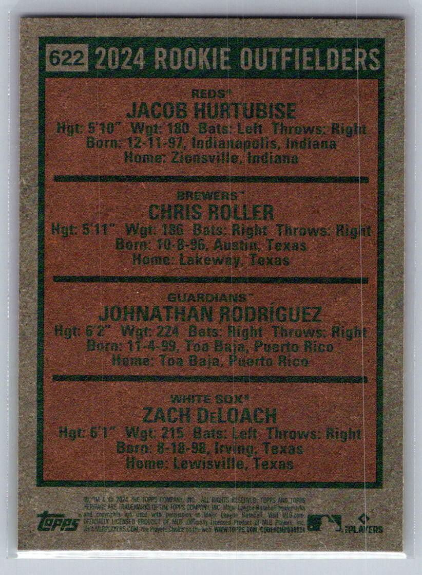 2024 Topps Heritage #622 2024 Rookie Outfielders