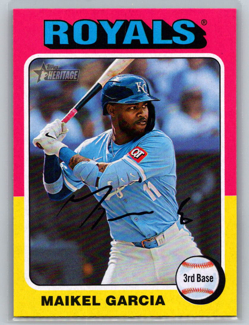 2024 Topps Heritage #640 Maikel Garcia Kansas City Royals