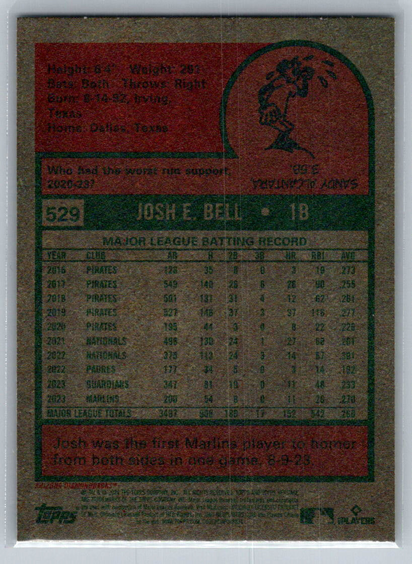 2024 Topps Heritage #529 Josh Bell Arizona Diamondbacks