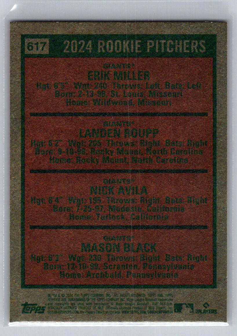 2024 Topps Heritage #617 2024 Rookie Pitchers