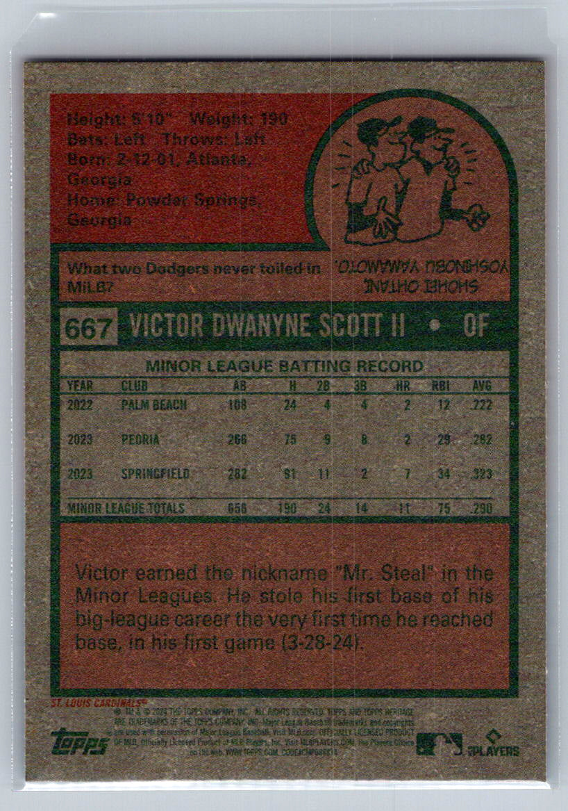 2024 Topps Heritage #667 Victor Scott II St. Louis Cardinals