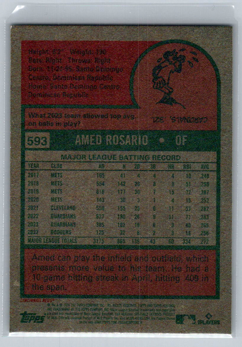 2024 Topps Heritage #593 Amed Rosario Cincinnati Reds