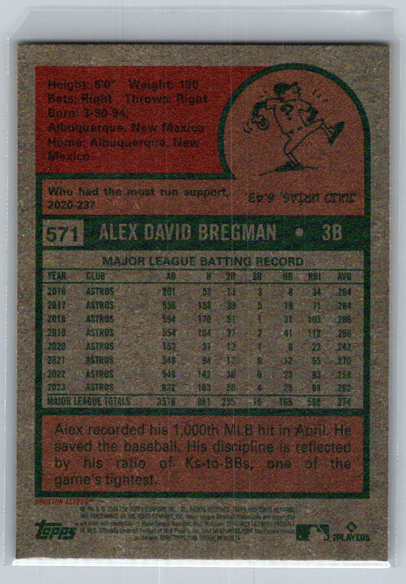 2024 Topps Heritage #571 Alex Bregman Houston Astros