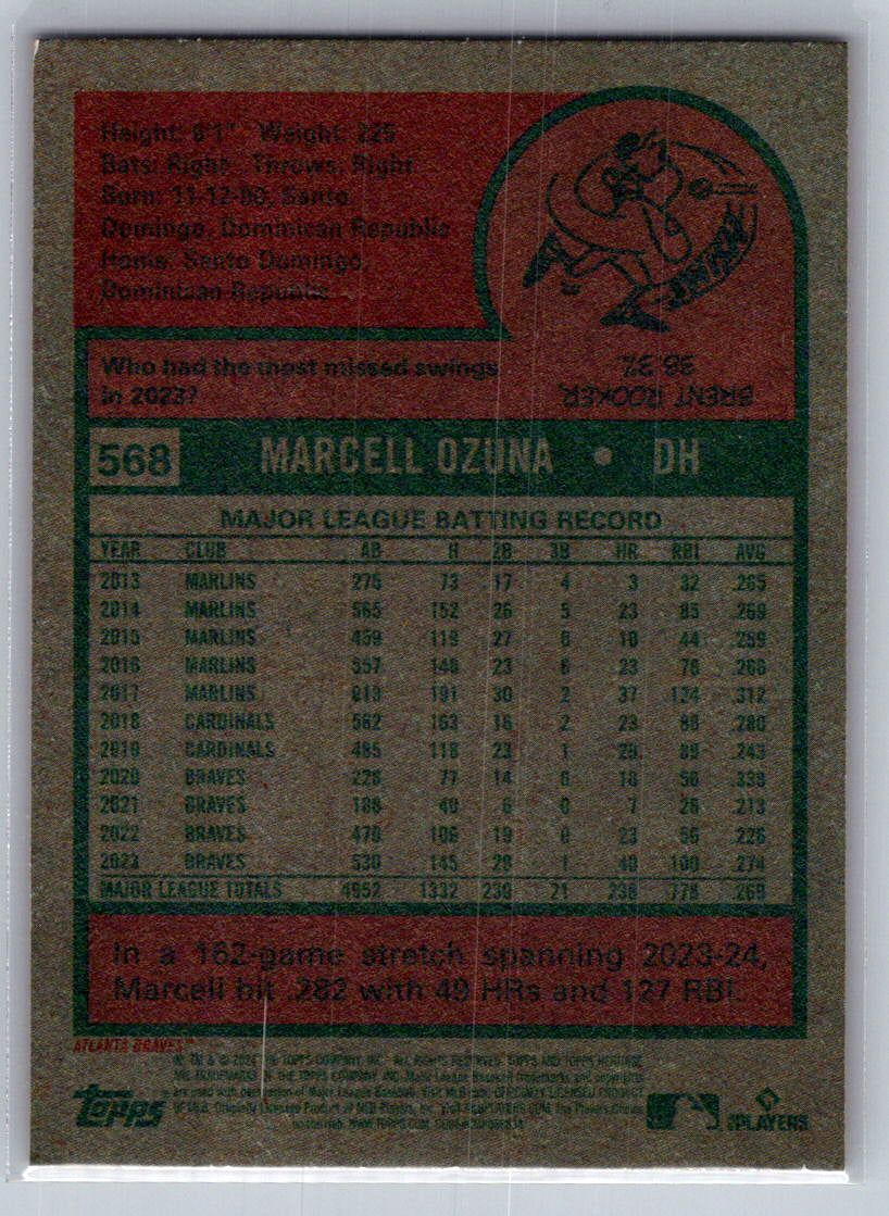 2024 Topps Heritage #568 Marcell Ozuna Atlanta Braves