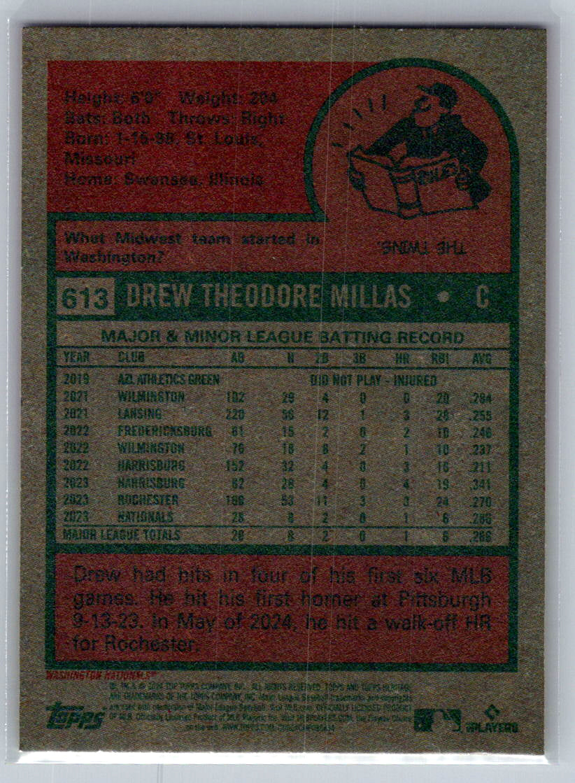 2024 Topps Heritage #613 Drew Millas Washington Nationals