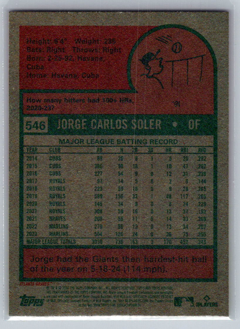2024 Topps Heritage #546 Jorge Soler Atlanta Braves
