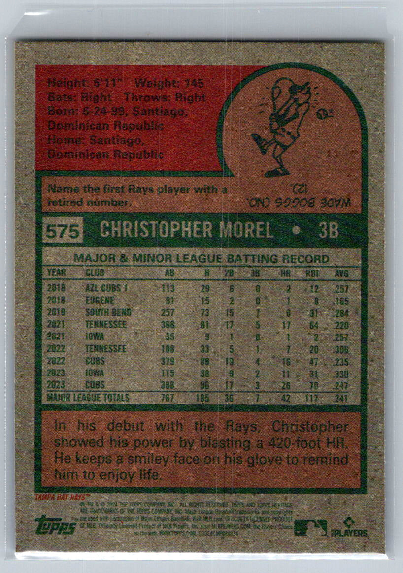 2024 Topps Heritage #575 Christopher Morel Tampa Bay Rays