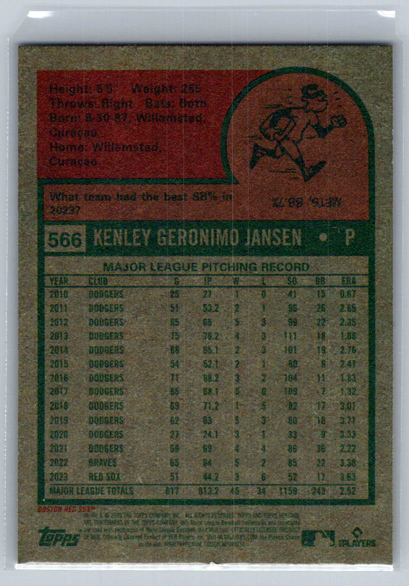 2024 Topps Heritage #566 Kenley Jansen Boston Red Sox