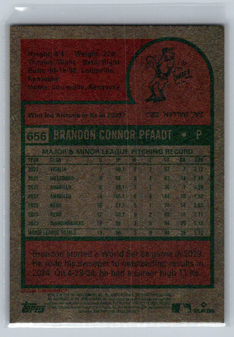 2024 Topps Heritage #656 Brandon Pfaadt Arizona Diamondbacks