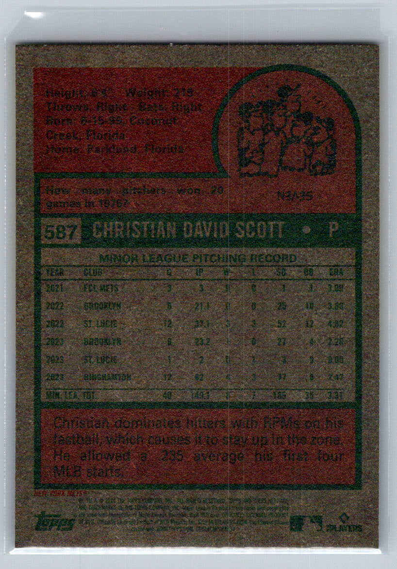2024 Topps Heritage #587 Christian Scott New York Mets