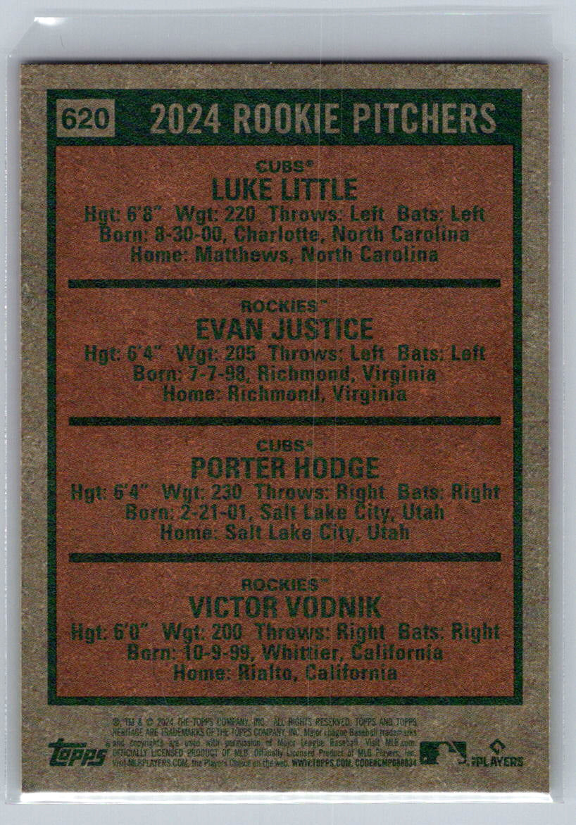 2024 Topps Heritage #620 2024 Rookie Pitchers