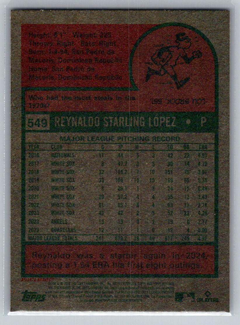 2024 Topps Heritage #549 Reynaldo López Atlanta Braves