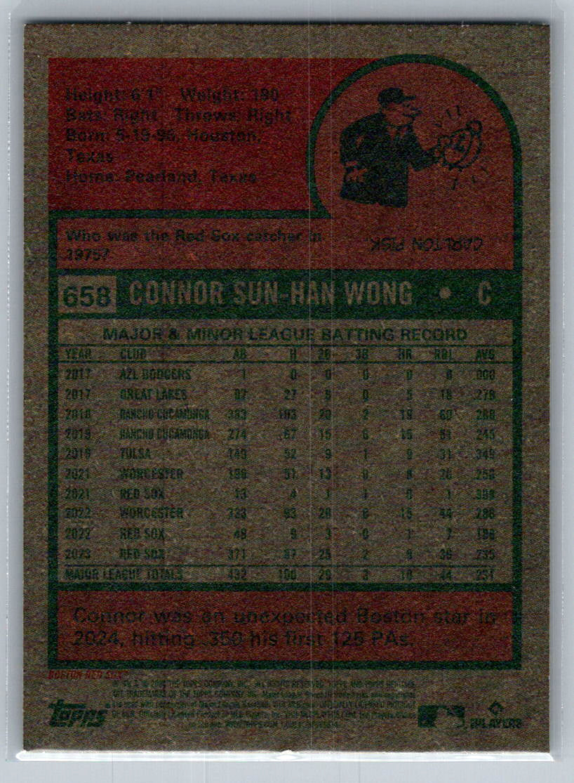 2024 Topps Heritage #658 Connor Wong Boston Red Sox