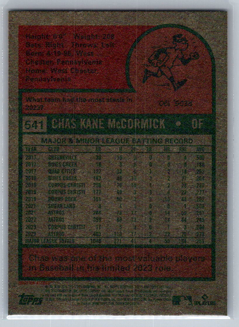 2024 Topps Heritage #541 Chas McCormick Houston Astros