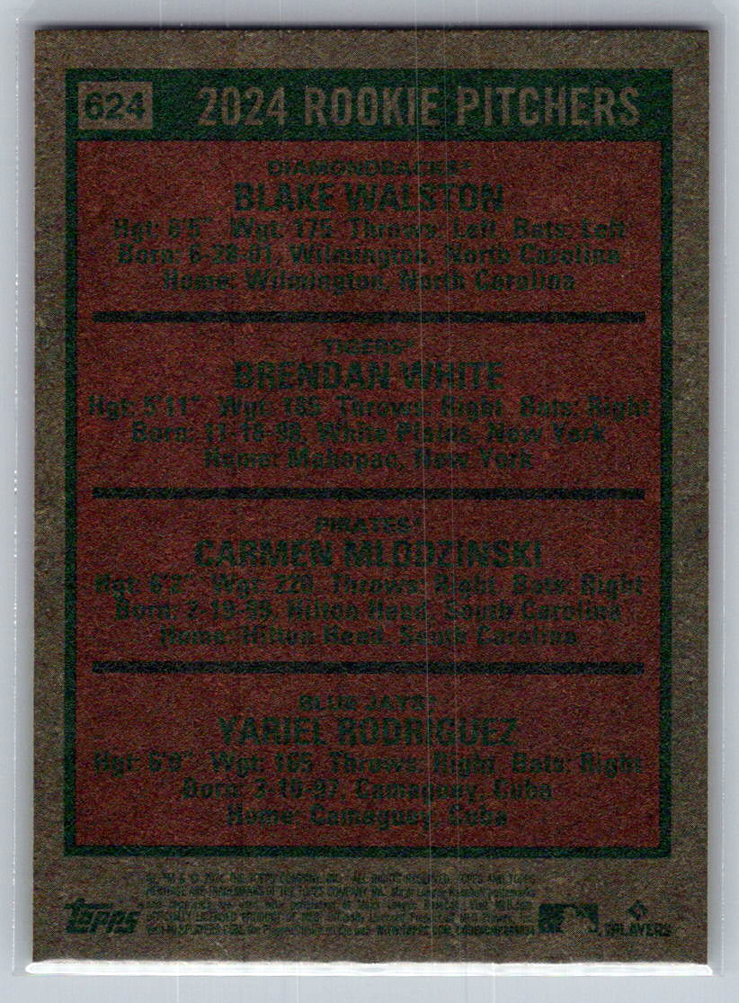 2024 Topps Heritage #624 2024 Rookie Pitchers