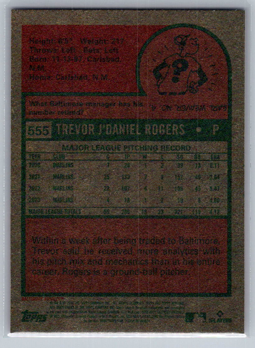 2024 Topps Heritage #555 Trevor Rogers Baltimore Orioles