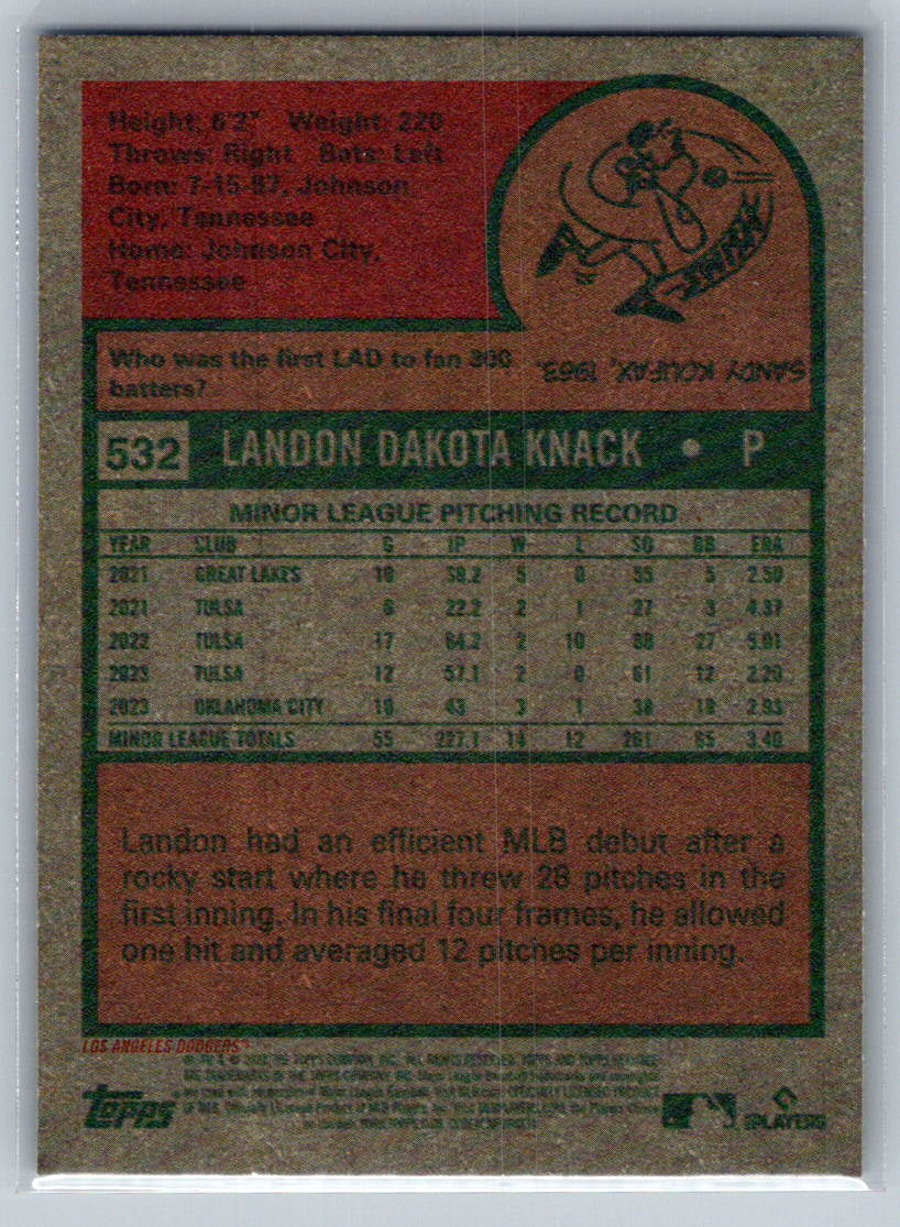2024 Topps Heritage #532 Landon Knack Los Angeles Dodgers