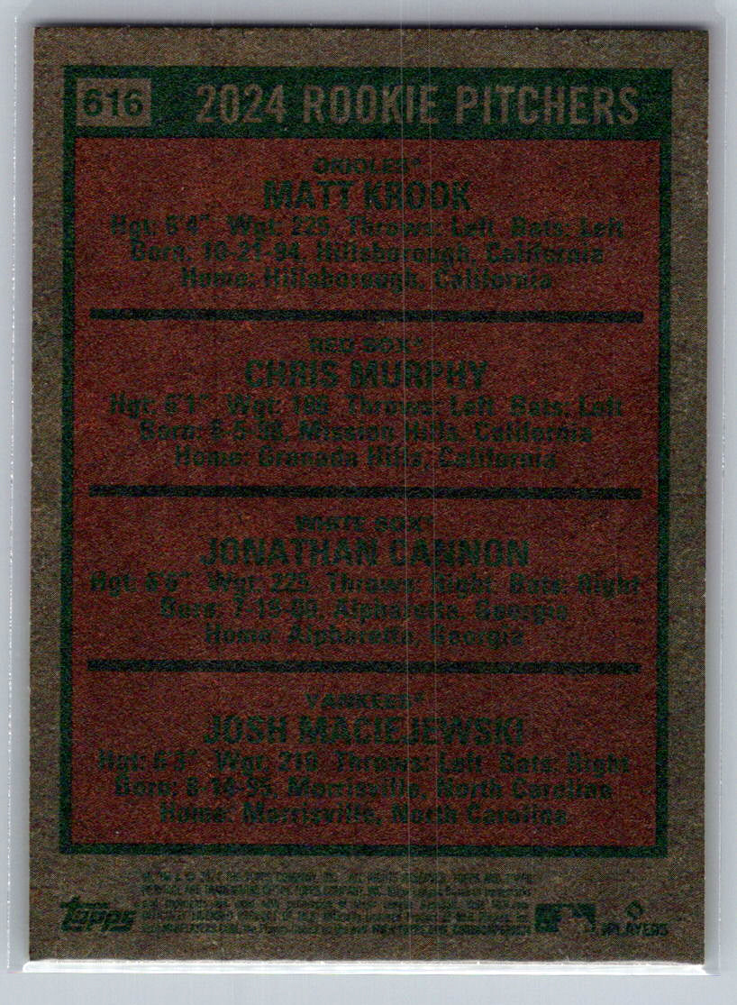 2024 Topps Heritage #616 2024 Rookie Pitchers