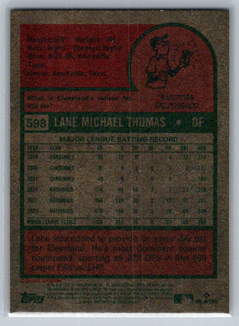 2024 Topps Heritage #598 Lane Thomas Cleveland Guardians