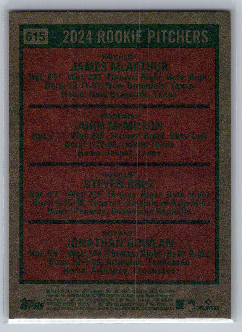 2024 Topps Heritage #615 2024 Rookie Pitchers