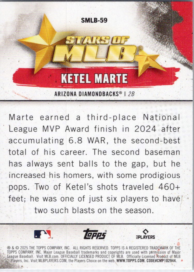 2025 Topps #SMLB-59 Ketel Marte Stars of MLB Arizona Diamondbacks