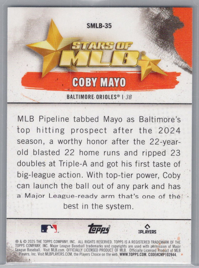 2025 Topps #SMLB-35 Coby Mayo Stars of MLB Baltimore Orioles