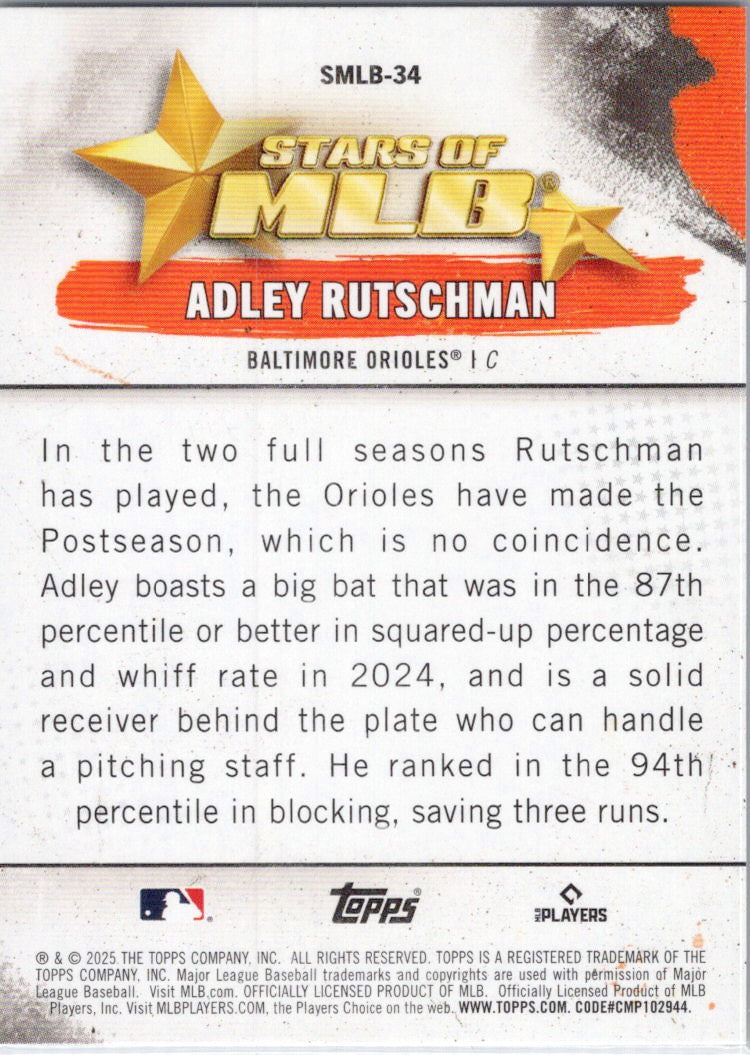 2025 Topps #SMLB-34 Adley Rutschman Stars of MLB Baltimore Orioles