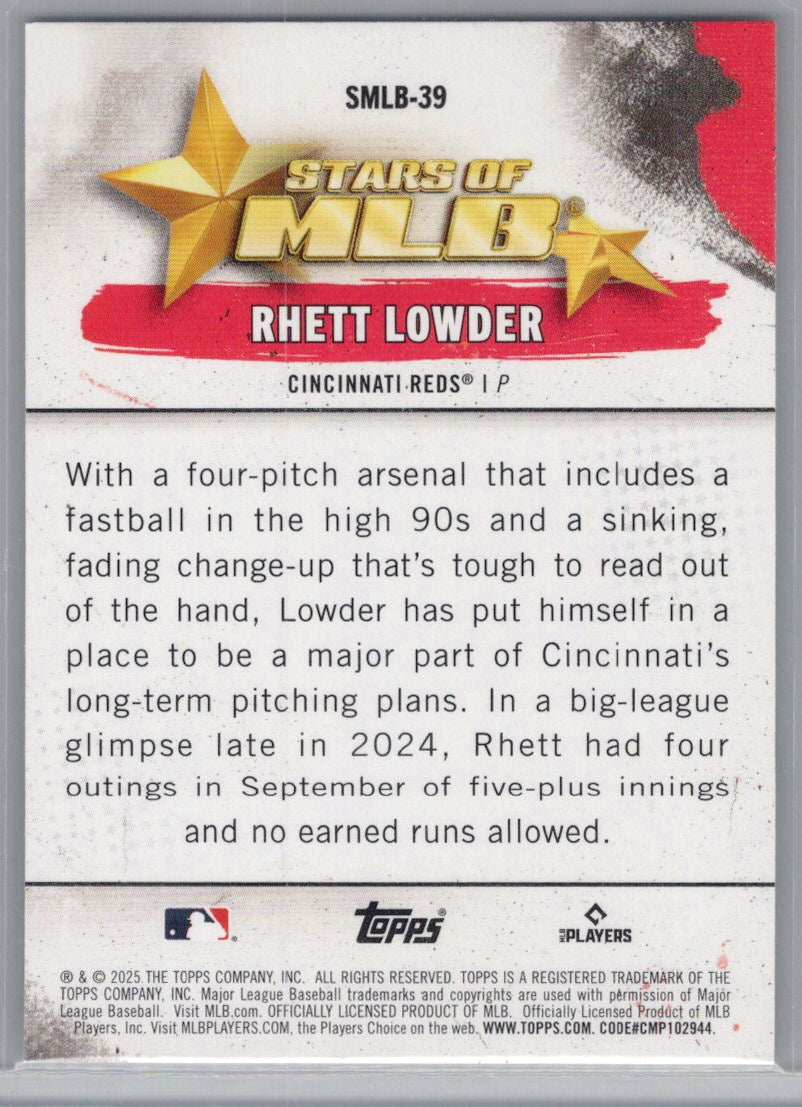 2025 Topps #SMLB-39 Rhett Lowder Stars of MLB Cincinnati Reds