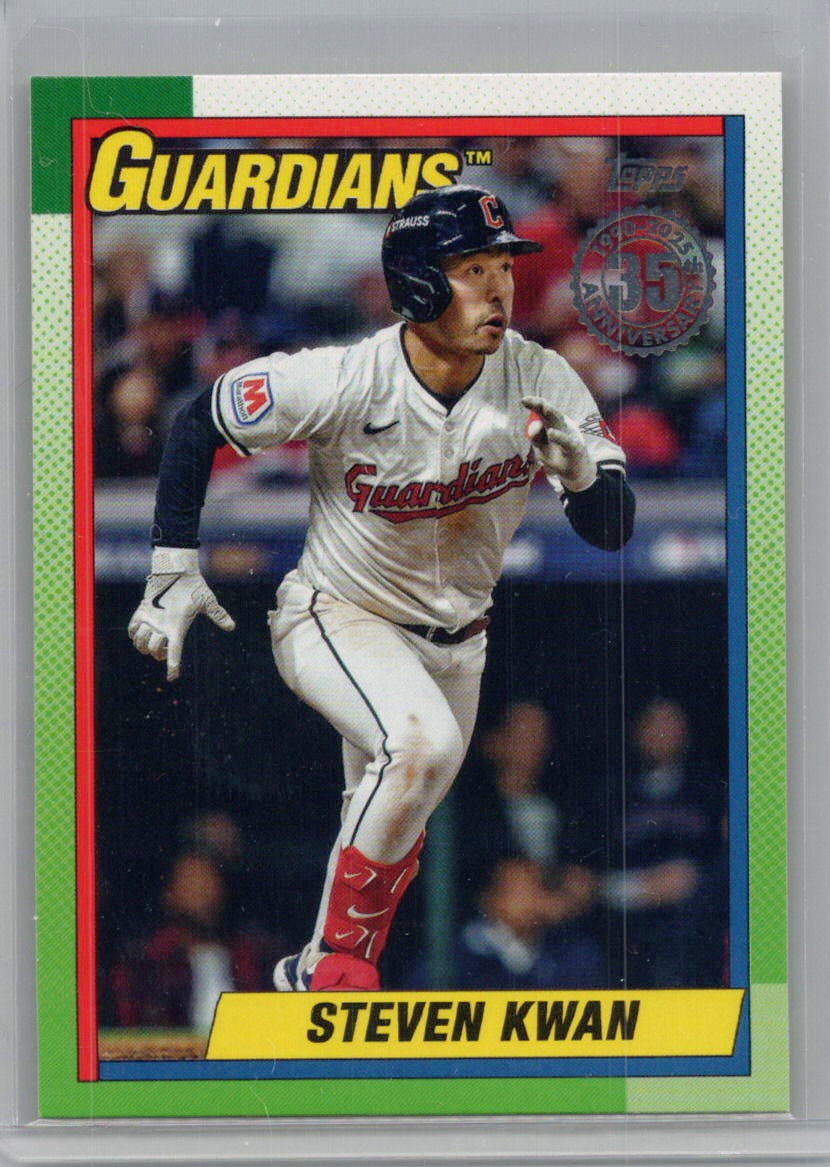 2025 Topps #90B2-9 Steven Kwan 1990 Topps Baseball 35th Anniversary (Series Two) Cleveland Guardians
