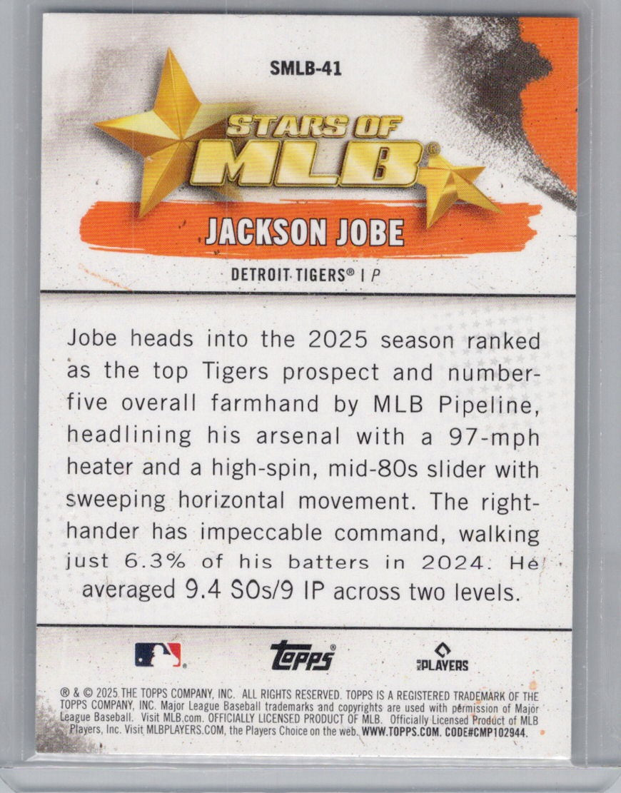 2025 Topps #SMLB-41 Jackson Jobe Stars of MLB Detroit Tigers