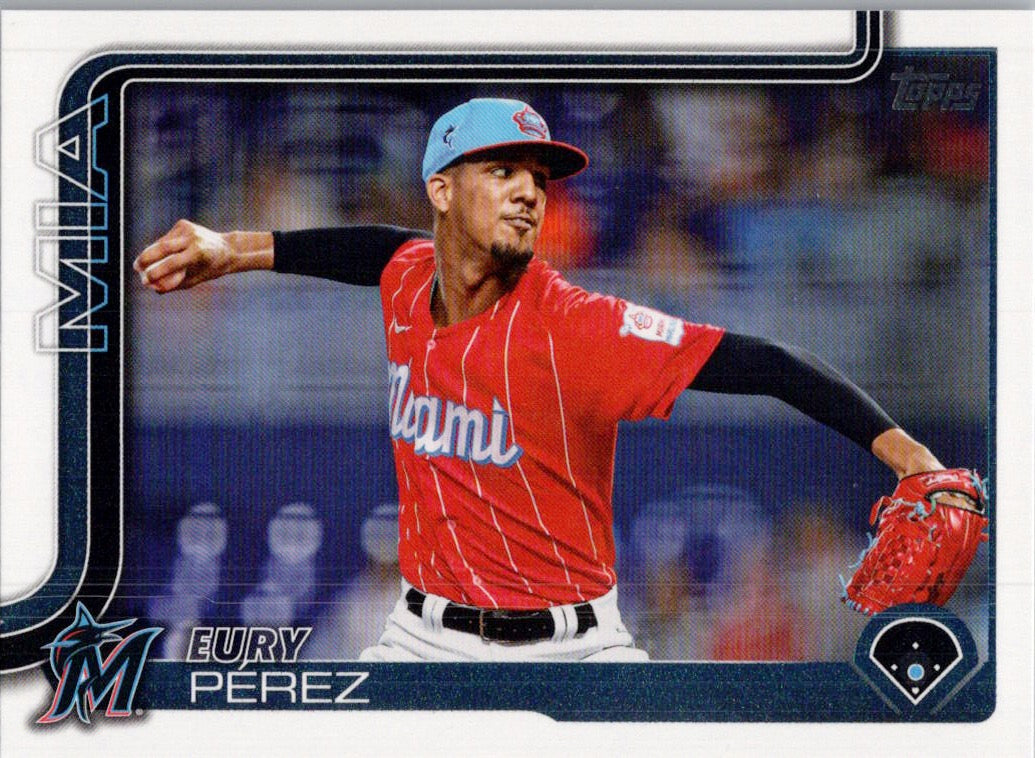 2025 Topps #487 Eury Pérez Miami Marlins