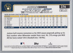 2025 Topps #376 Jackson Chourio Holo Foil Milwaukee Brewers