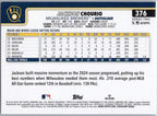 2025 Topps #376 Jackson Chourio Milwaukee Brewers