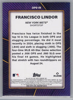 2025 Topps #OPS-19 Francisco Lindor OPS Leaders New York Mets