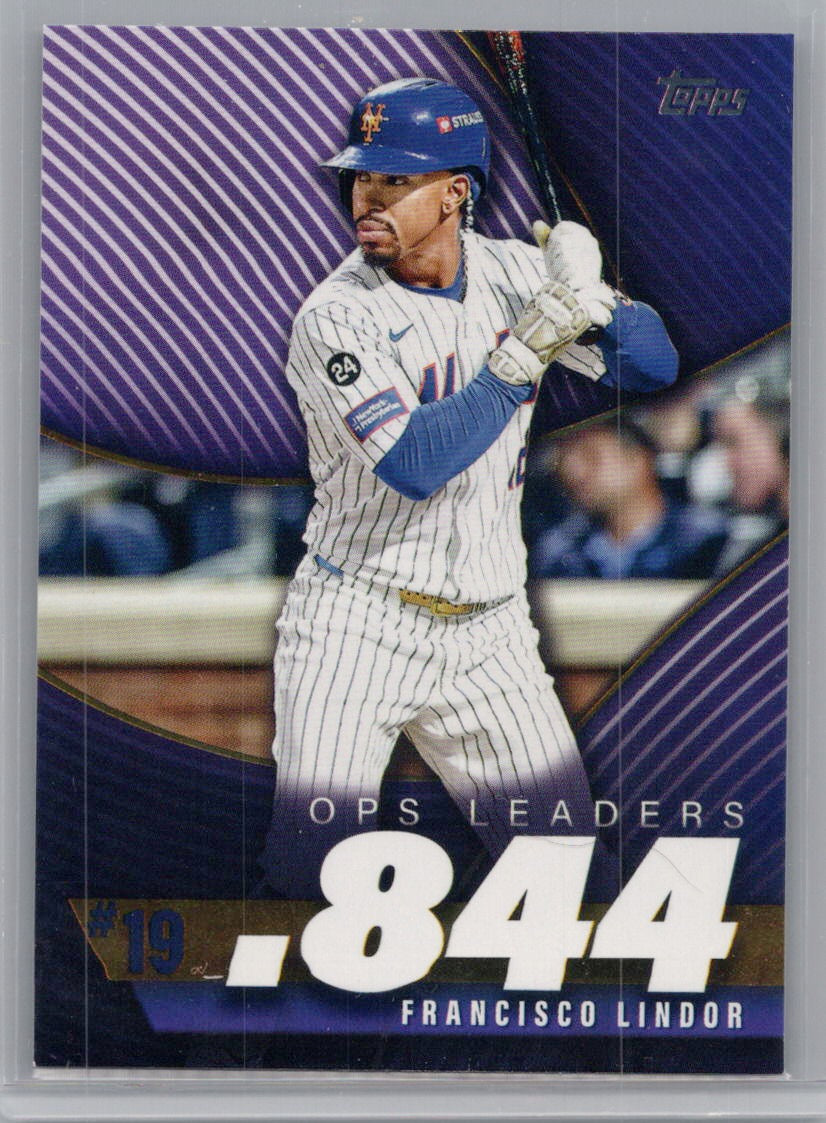 2025 Topps #OPS-19 Francisco Lindor OPS Leaders New York Mets