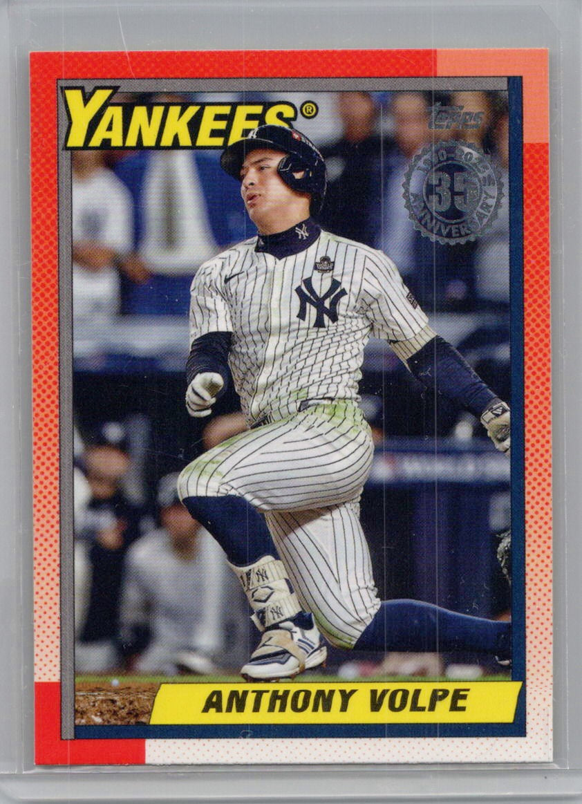 2025 Topps #90B2-43 Anthony Volpe 1990 Topps Baseball 35th Anniversary