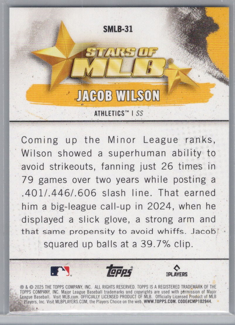 2025 Topps #SMLB-31 Jacob Wilson Stars of MLB Athletics