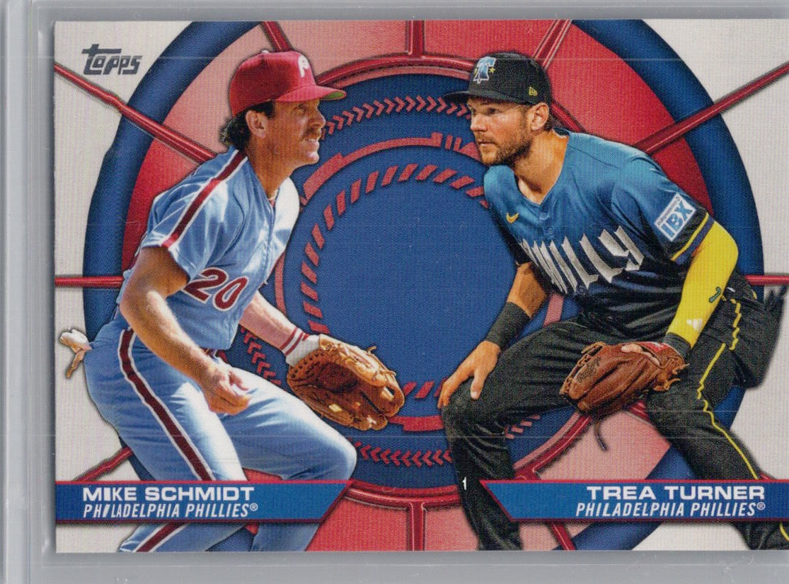 2025 Topps #DD-12 Mike Schmidt / Trea Turner Dynamic Duos Philadelphia Phillies