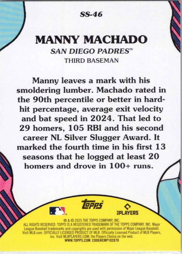 2025 Topps #SS-46 Manny Machado Summer Superstars San Diego Padres