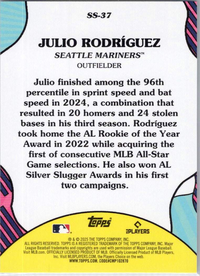2025 Topps #SS-37 Julio Rodríguez Summer Superstars Seattle Mariners