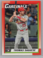 2025 Topps #90B2-30 Thomas Saggese 1990 Topps Baseball 35th Anniversary