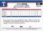 2025 Topps #408 Kumar Rocker Texas Rangers
