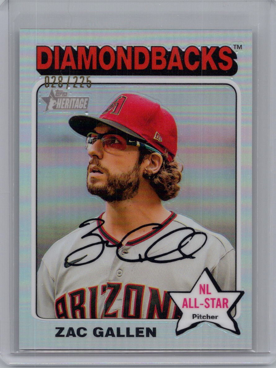 2024 Topps Heritage #21 Zac Gallen Chrome Silver Refractor #/225 Arizona Diamondbacks